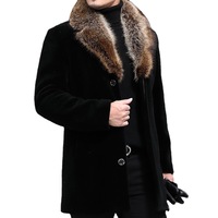 Moda męska płaszcz 2021 nowy wełniany płaszcz męski pojedynczy Breasted Mid-długi wełniany wiatrówka kołnierz z wełny płaszcz męski kardigan topy 1
